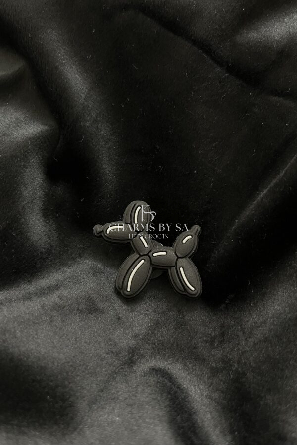 Ballon Hondje Charm Zwart - Silicone