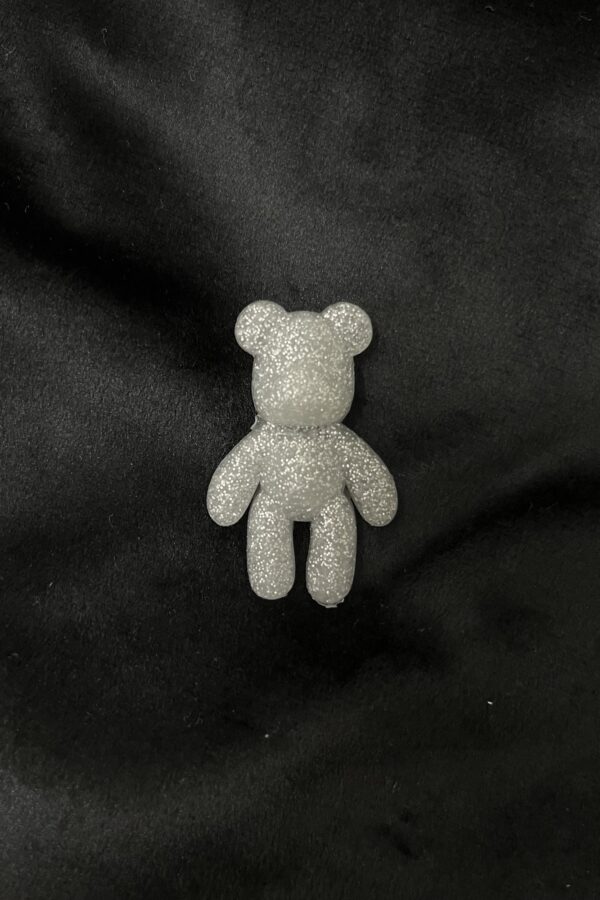 Teddybeer Zilver Glitter - Silicone