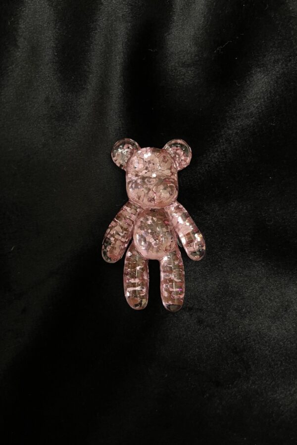 Teddybeer Roze Glitter - Acryl